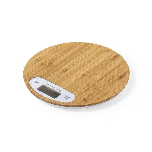 Báscula de Cozinha em Bambu Natural com Display Digital