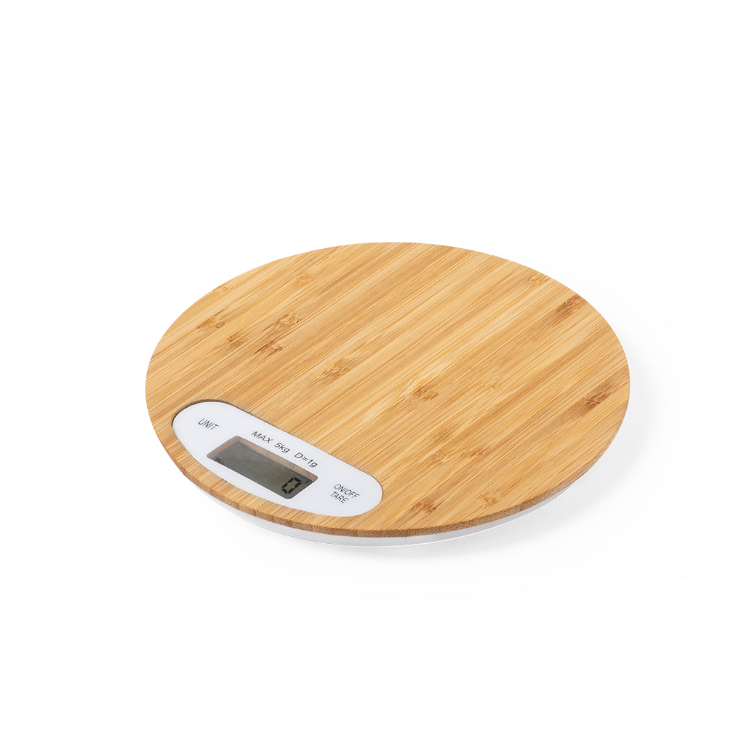 Báscula de Cozinha em Bambu Natural com Display Digital