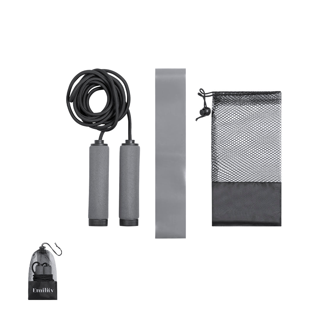 Set Fitness Zhiax com Goma Elástica e Corda