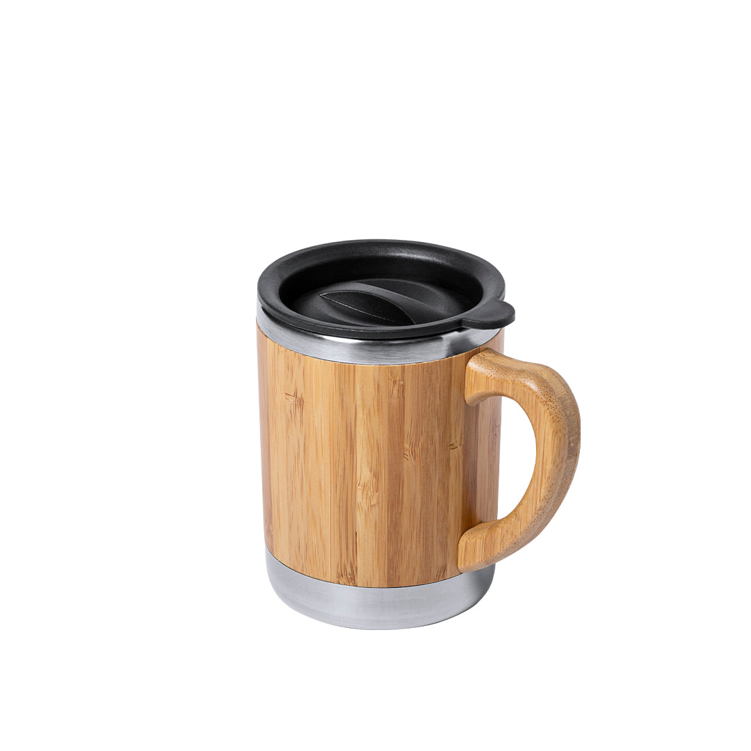 Taza Térmica Vanatin 300ml em Bambu e Aço Inox