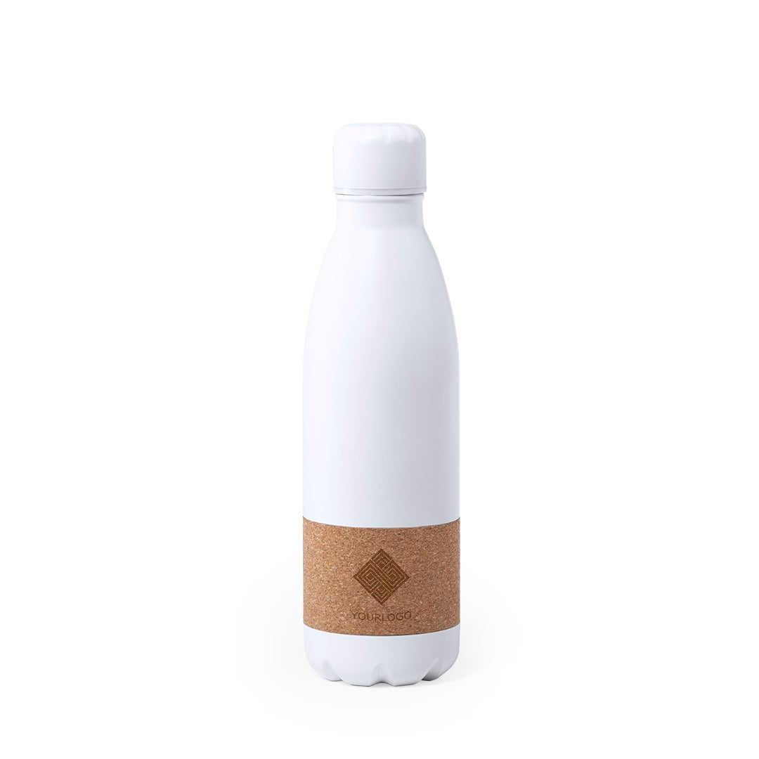 Bidão Rekka 750ml Aço Inox Branco Mate com Cortiça