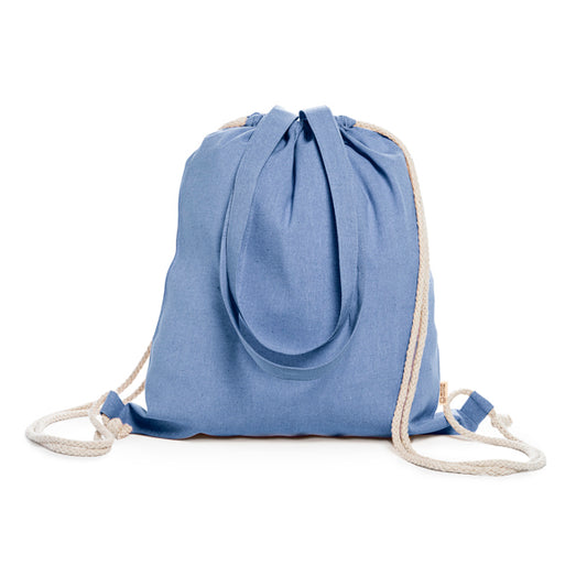 Mochila de Poliéster com Cordão e Bolso Frontal