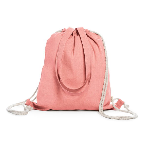Mochila de Poliéster com Cordão e Bolso Frontal