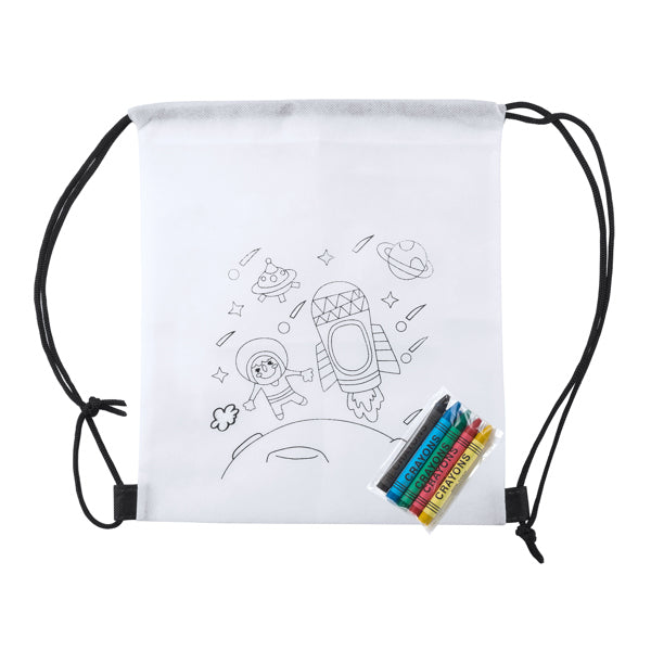 Saco de Lona para Colorir com Canetas Inclusas