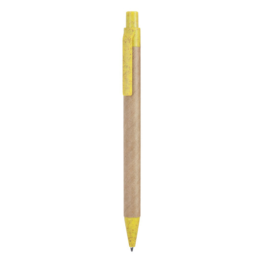 Caneta Esferográfica em Madeira de Bambu com Clip Metálico