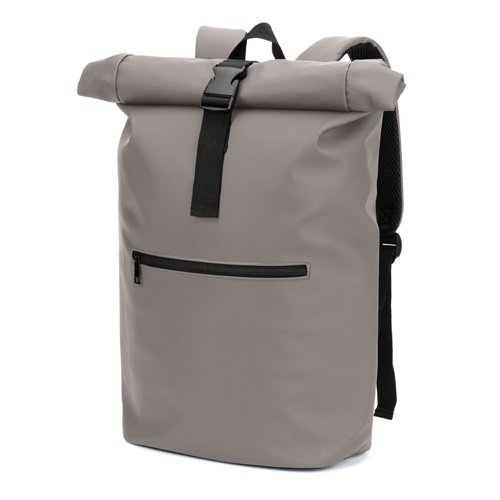 PORTLAND Mochila Roll Top em PU com Bolso para Portátil 16"