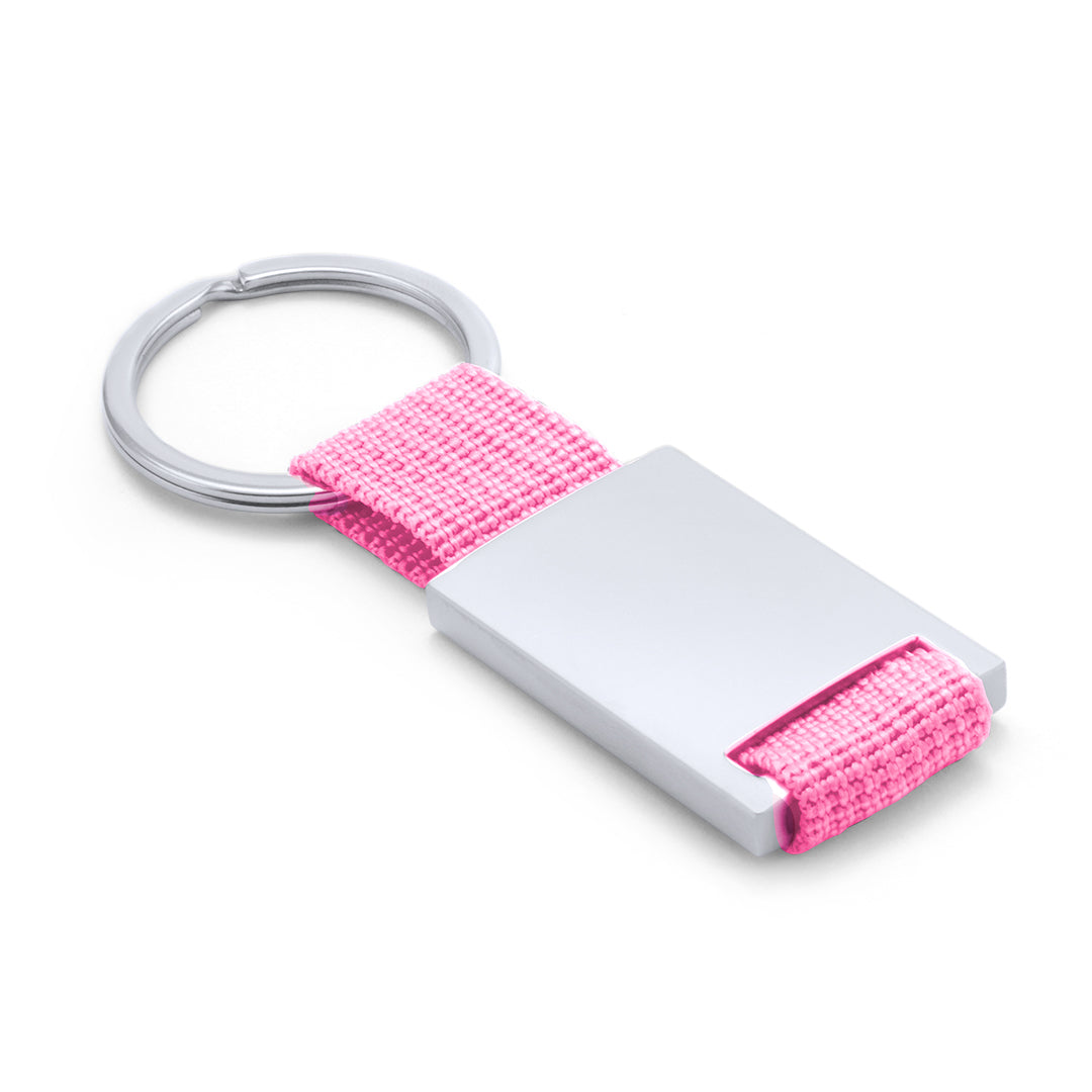 Chaveiro Colorido com Fita em Poliéster e Corpo Metálico