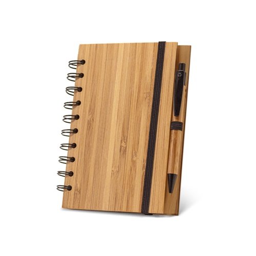Bloco de Notas A5 com Capa em Bambu e Papel 100% Reciclado