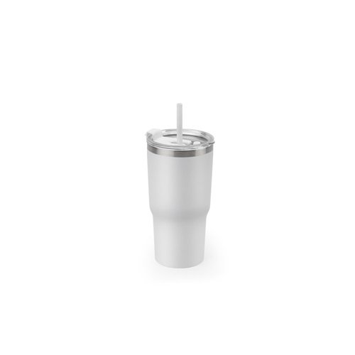 Copo de viagem compacto em aço inoxidável reciclado com isolamento a vácuo 600 mL