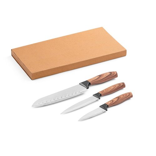 Conjunto BAHARAT de 3 Facas de Cozinha em Aço Inoxidável com Cabo Ergonómico