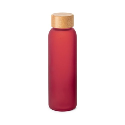 Garrafa em vidro fosco Lillard com tampa de bambu 520 mL