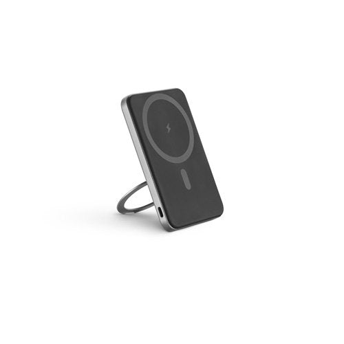 Power bank magnética WARSHEL 5 com 5.000 mAh e carregamento wireless 15W em ABS reciclado