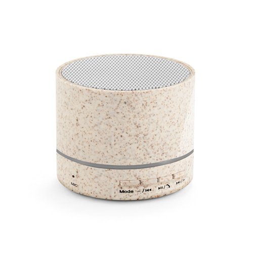 Coluna de Som Portátil RE-LINEU 3W com Fibra de Palha e ABS Reciclado