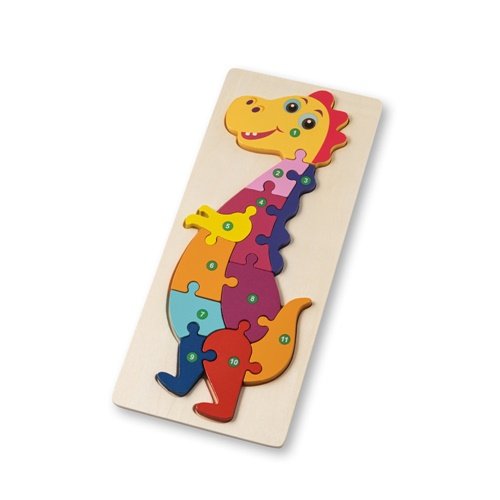 Puzzle em contraplacado de pinho em forma de dinossauro DIPLODOCO