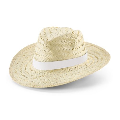 Chapéu de palha natural EDWARD RIB com fita sublimada personalizada
