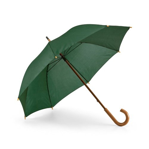 Guarda-chuva em poliéster 190T com cabo em madeira