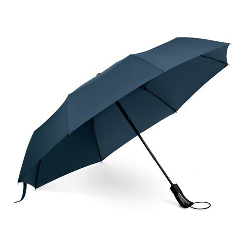 Guarda-chuva dobrável automático em pongee 190T com pega em borracha