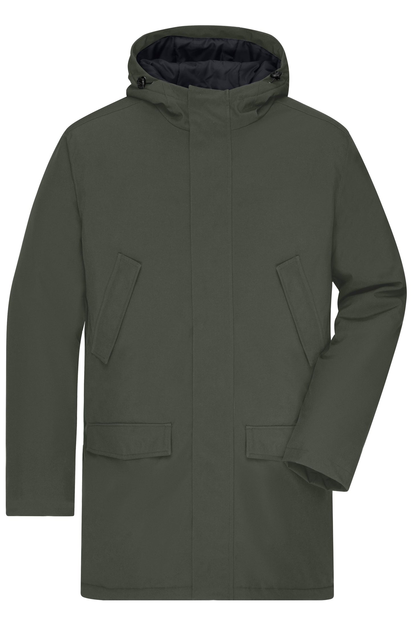 Parka Empresarial Masculina Acolchoada com Capuz