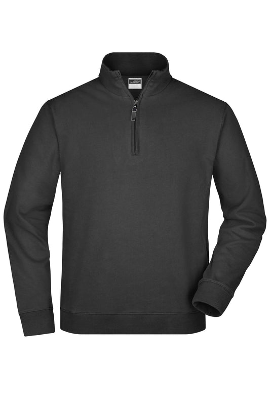 Sweatshirt com Gola Alta e Zíper Curto