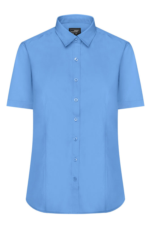 Camisa Senhora Manga Curta em Popelina Fácil Cuidado