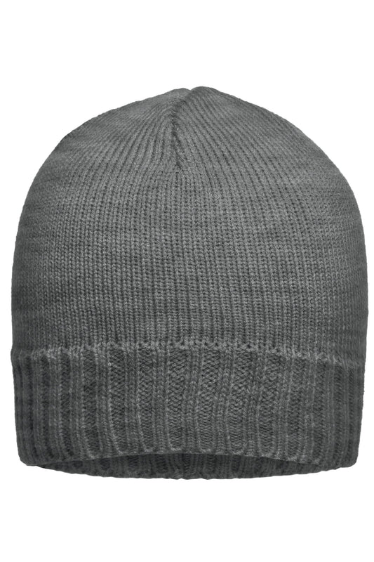Gorro Ajustado com Borda Canelada em Malha