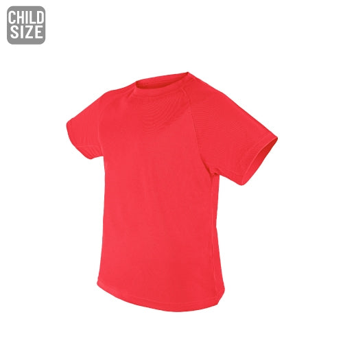 Camiseta Técnica Criança Poliéster Vermelha