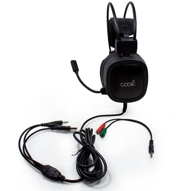 Auscultadores estéreo PC / PS4 / PS5 / Xbox Gaming COOL Houston Lighting + Adapt. Áudio