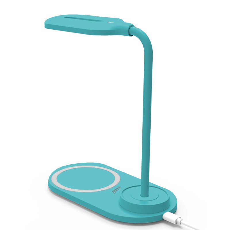Lâmpada LED + Qi COOL Base de carregamento sem fio Celeste