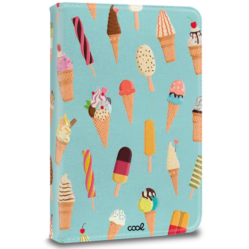 Capa COOL Ebook / Tablet 9.7 - 11 poleg. Couro Sintético Sorvetes (Quadrado)