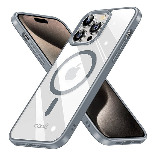 Capa COOL para iPhone 15 Pro Max Magnética Borde Prata