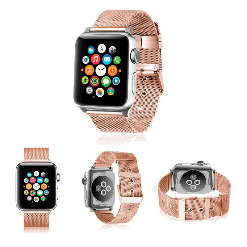 Correia COOL para Apple Watch Series 1 / 2 / 3 / 4 / 5 / 6 / 7 / 8 / 9 / SE (38 / 40 / 41 mm) Metal Rose Gold