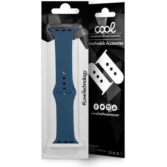 Correia COOL para Apple Watch Series 1 / 2 / 3 / 4 / 5 / 6 / 7 / 8 / 9 / SE (42 / 44 / 45 mm) Borracha Azul