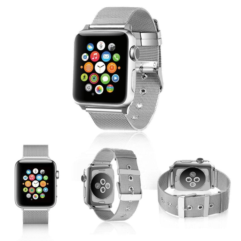 Correia COOL para Apple Watch Series 1 / 2 / 3 / 4 / 5 / 6 / 7 / 8 / 9 / SE (42 / 44 / 45 mm) Metal Prata