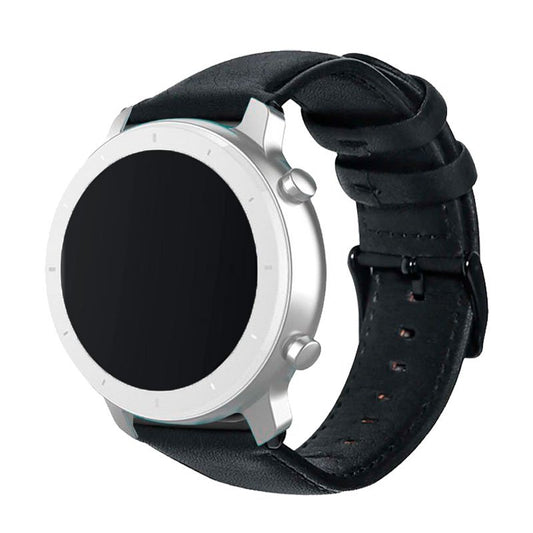 Correia Universal 20mm Amazfit Bip / GTS / Bip Lite / Huawei / Samsung / COOL Couro Sintético Preto