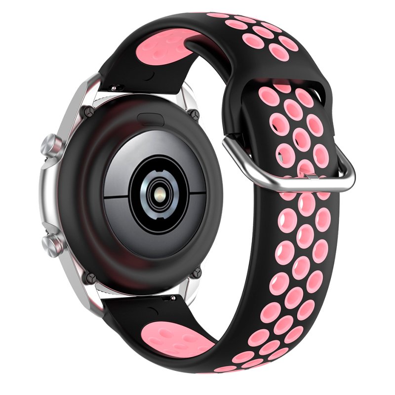 Correia Universal 20mm Amazfit Bip / GTS / Bip Lite / Huawei / Samsung / COOL Rubber Preto-Rosa