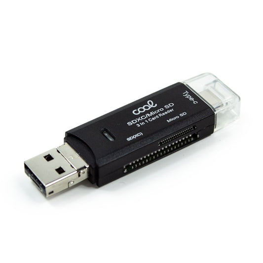 Leitor de cartão de memória universal COOL 3 em 1 (tipo C / Micro USB / USB)