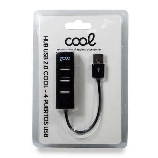 Hub Universal USB 2.0 COOL 4 Portas USB Preto