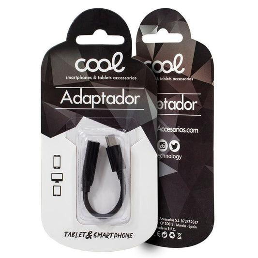 Adaptador Conector Tipo C para Jack 3,5 mm (Digital) COOL (Universal) Preto