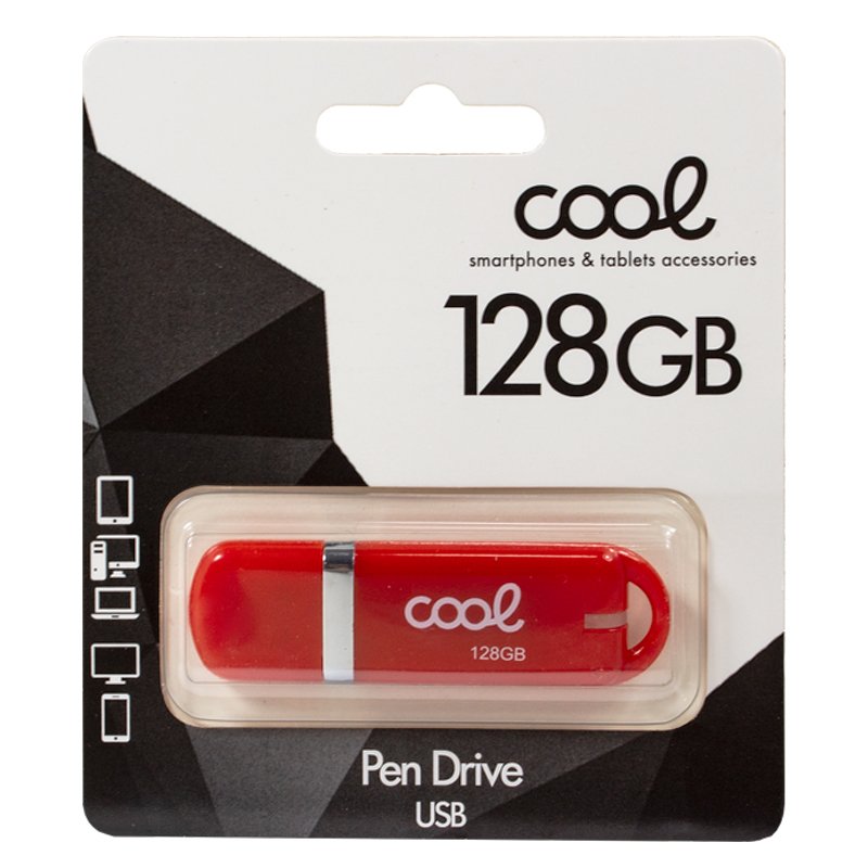 Pen drive x USB 128 GB 2.0 COOL Cover Vermelho