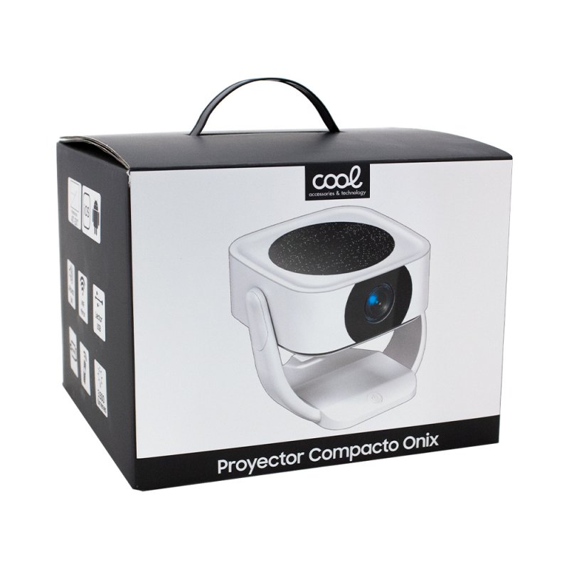 Projetor Compacto COOL Onix 3500 Lúmens Alto-falante Integrado + HDMI / USB + Espelho Wifi Branco