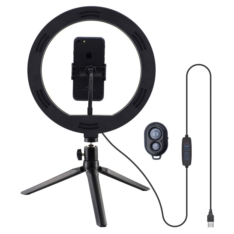 Suporte de mesa (50 cm) Anel de luz LED COOL + controle remoto Bluetooth