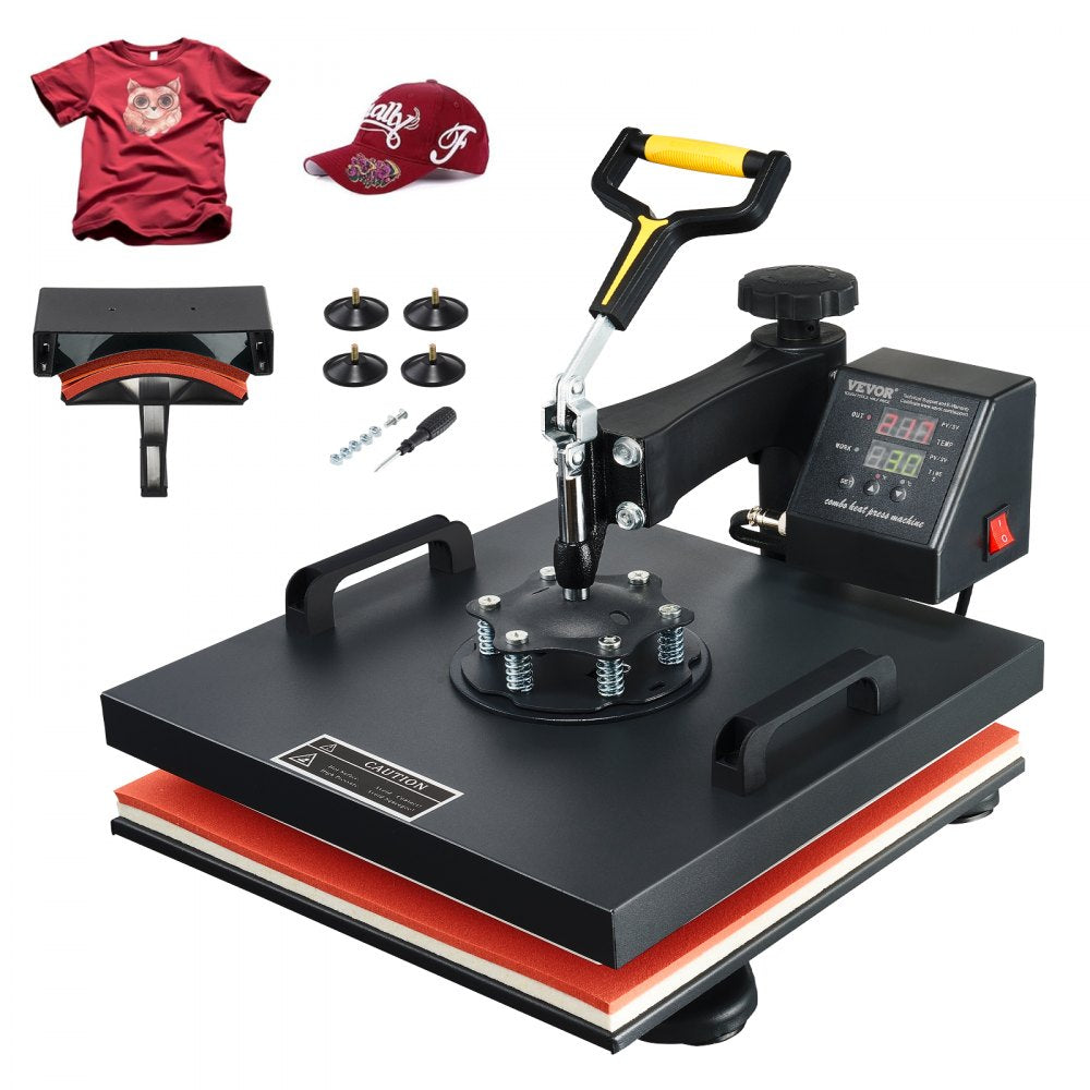Prensa térmica Vevor TLM12001 38x38cm 2 em 1