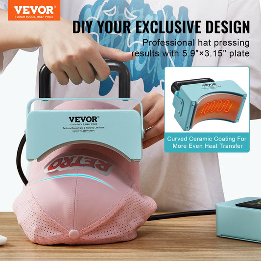 Prensa de Bonés VEVOR Mini com Painel Digital