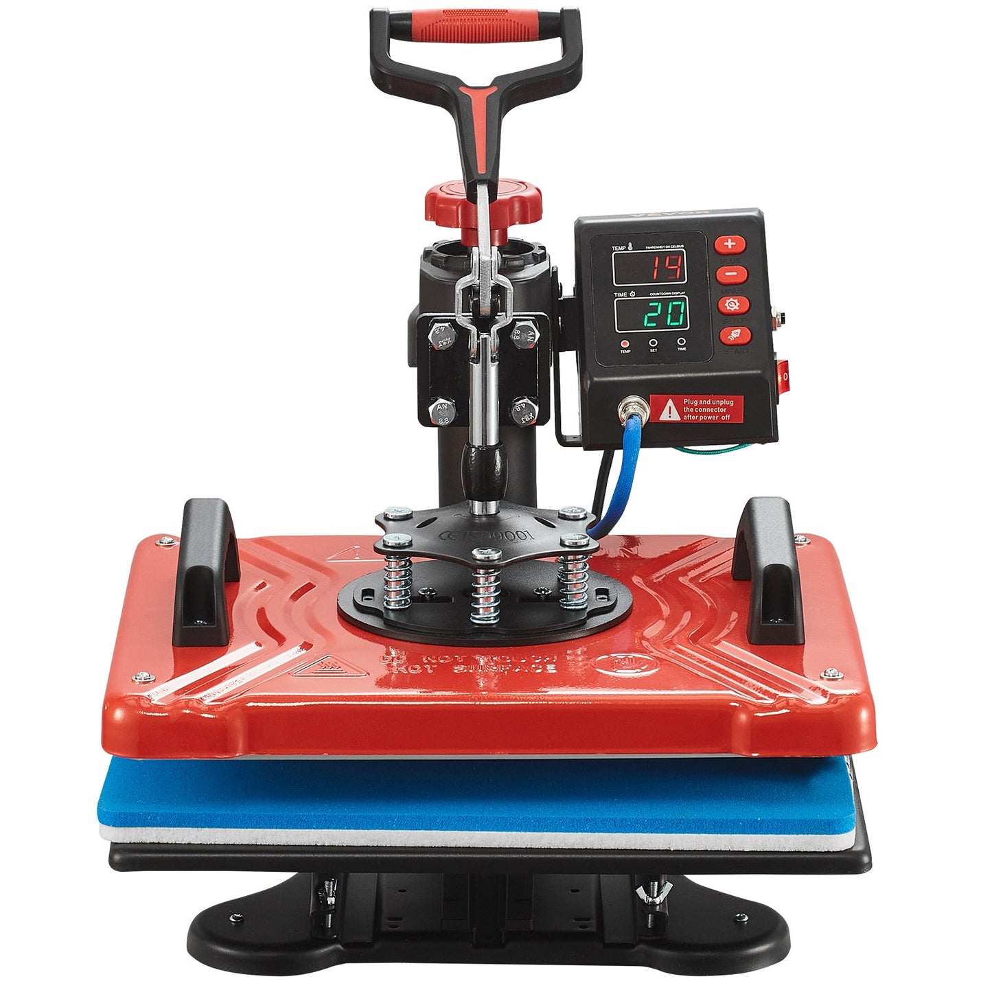 Prensa Térmica 10 em 1 VEVOR 1000W com Rotação 360°