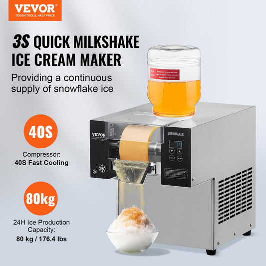 Máquina de Gelo Floco de Neve Comercial VEVOR 80kg/24h