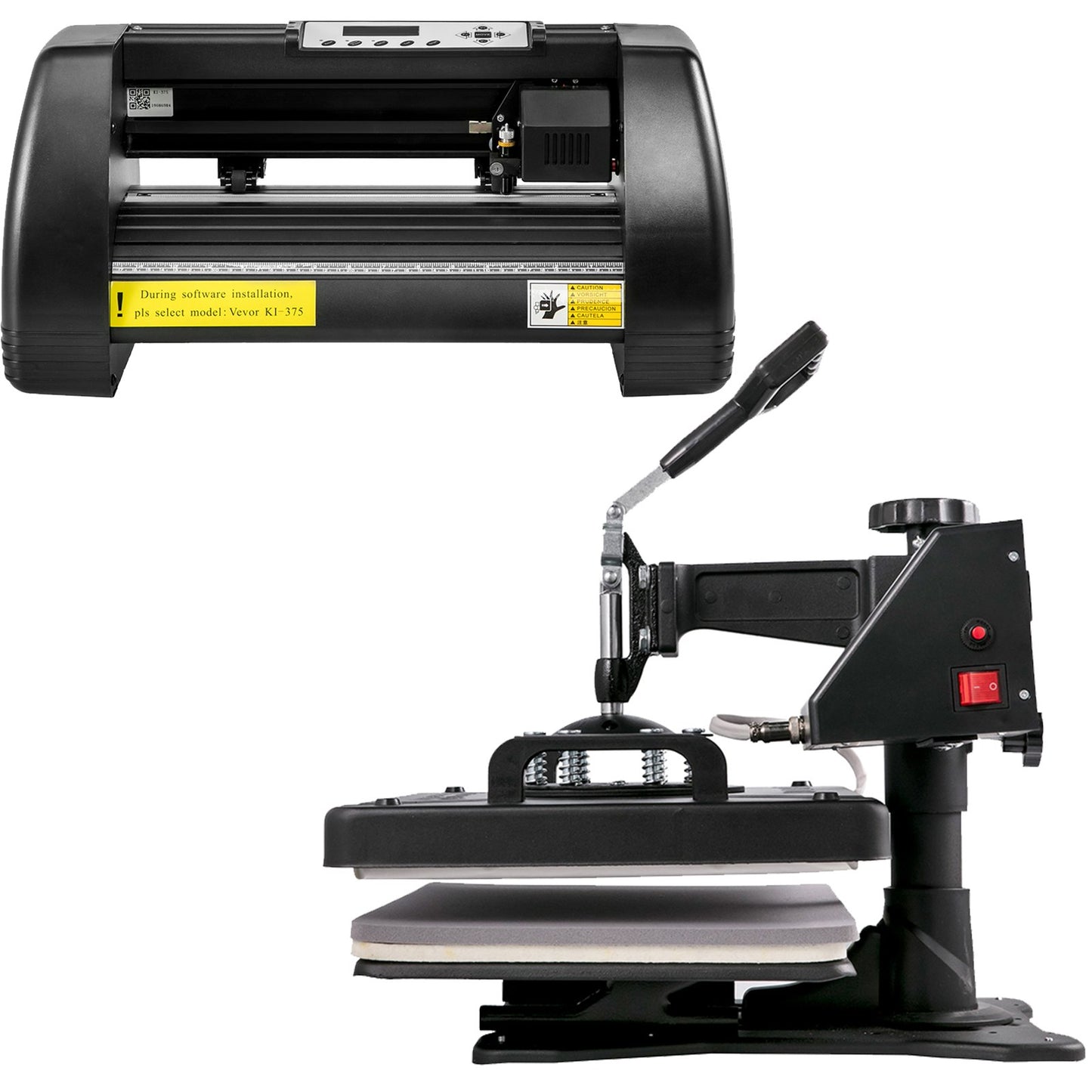 VEVOR 5 em 1 Prensa Térmica Digital + Cortador Vinil 14"