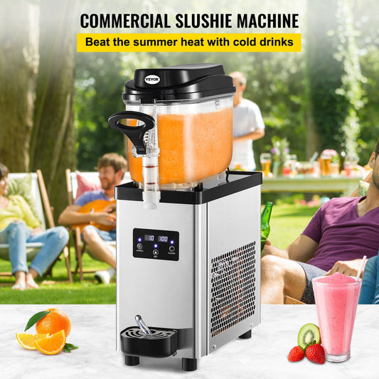 Máquina Slushy Comercial VEVOR 6L em Aço Inoxidável