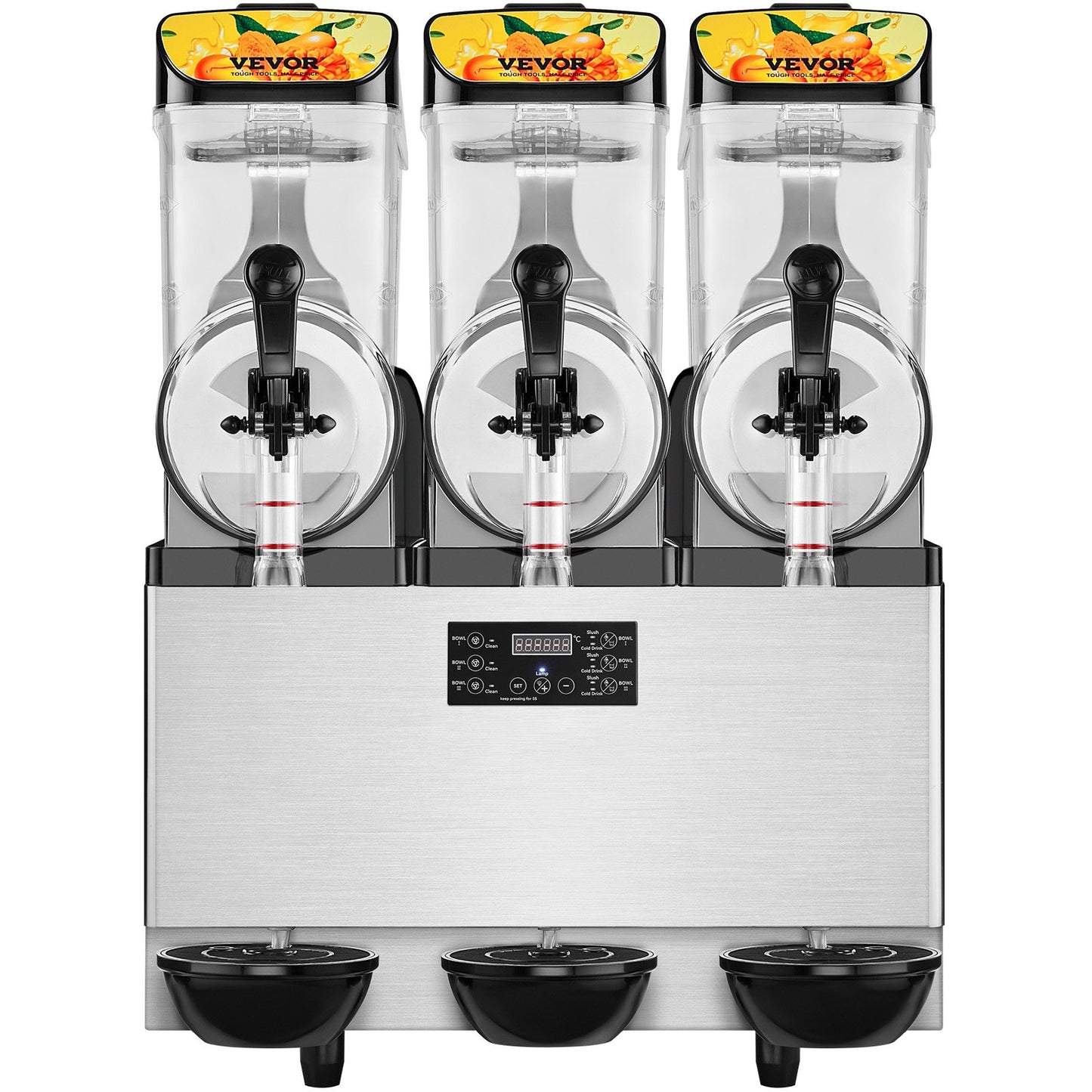 Máquina Slushy Comercial 3x12L Aço Inoxidável 220V