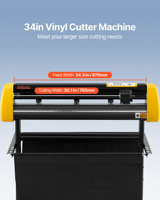 Cortador de Vinil VEVOR 34" com Ecrã LCD e 3 Lâminas
