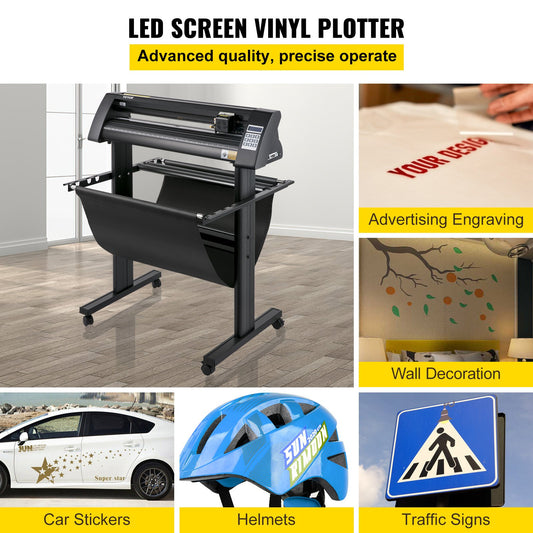 Cortadora de Vinil VEVOR 720mm com Ecrã LED e Olho Óptico